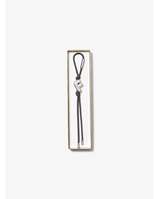MICHAEL Michael Kors Blue Mk Initial-Tone And Speckled Cord Bag Charm