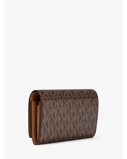 MICHAEL Michael Kors Brown Mk Jet Set Large Signature Logo Wallet