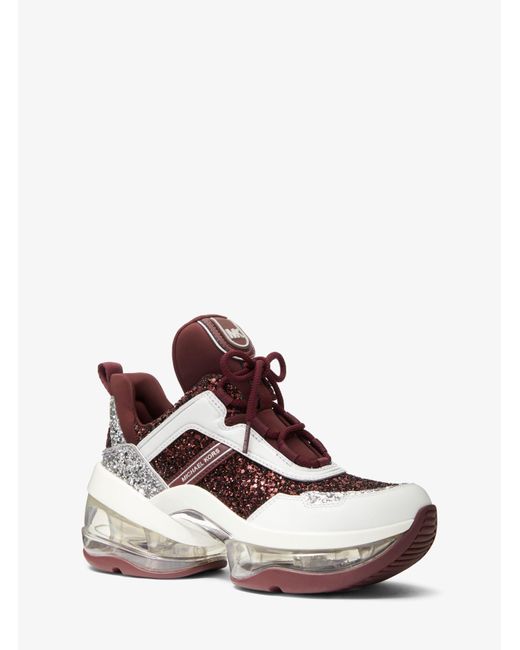 olympia glitter and leather trainer