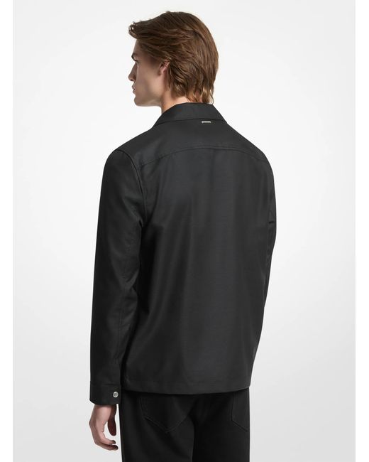 Michael Kors Black Mk Tech Zip-Up Shirt Jacket for men