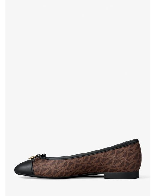 MICHAEL Michael Kors White Mk Piper Flex Signature Logo Ballet Flat