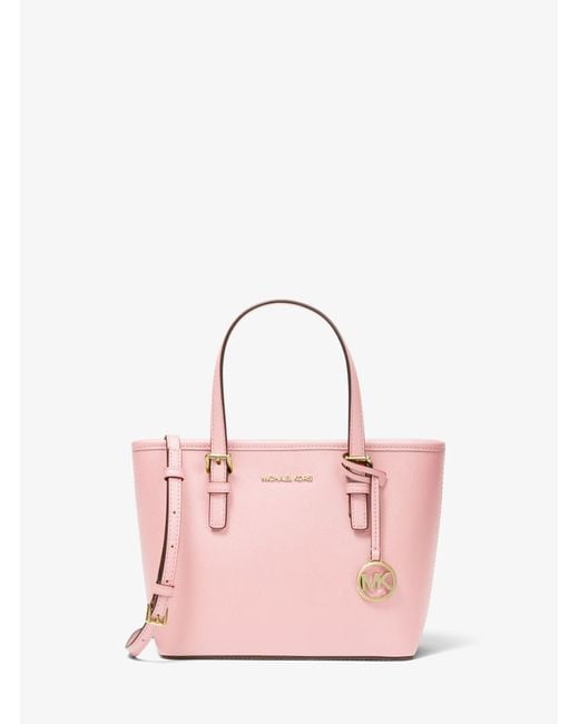 Michael Kors Jet Set Travel Extra-small Saffiano Leather Top-zip Tote Bag  in Pink | Lyst