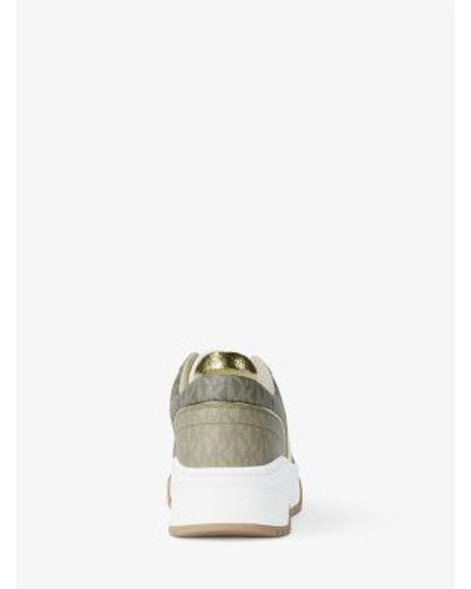 Michael Kors White Lexi Mixed-Media Sneaker