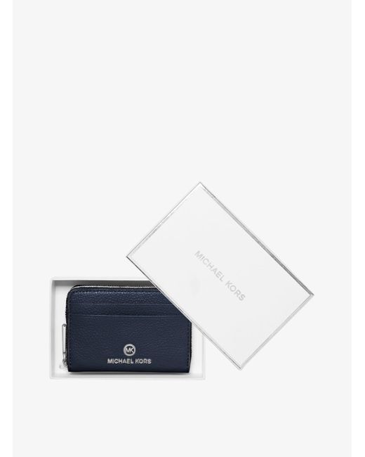 Michael Kors Blue Jet Set Small Pebbled Leather Wallet