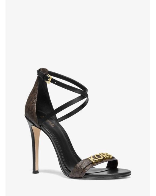 Michael Kors Brown Goldie Logo Sandal