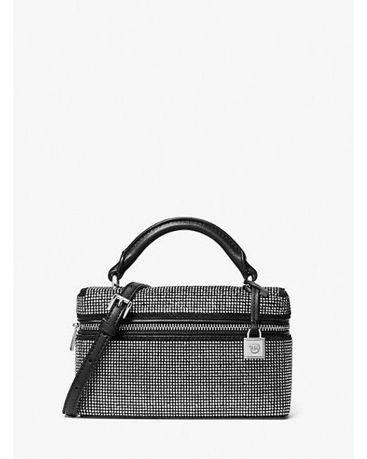 Michael Kors Black Jana Extra-Small Embellished Suede Convertible Crossbody Bag