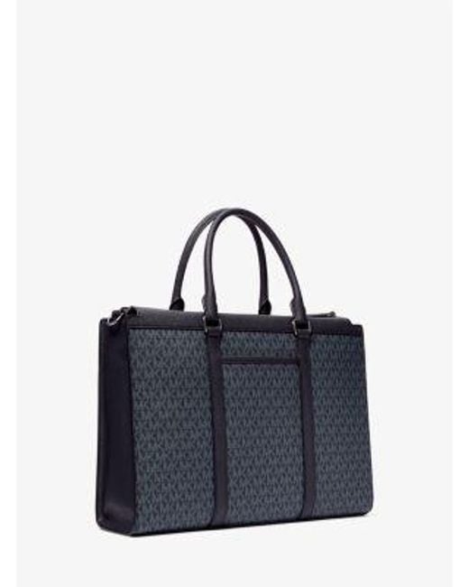 Michael Kors Blue Cooper Signature Logo Briefcase for men