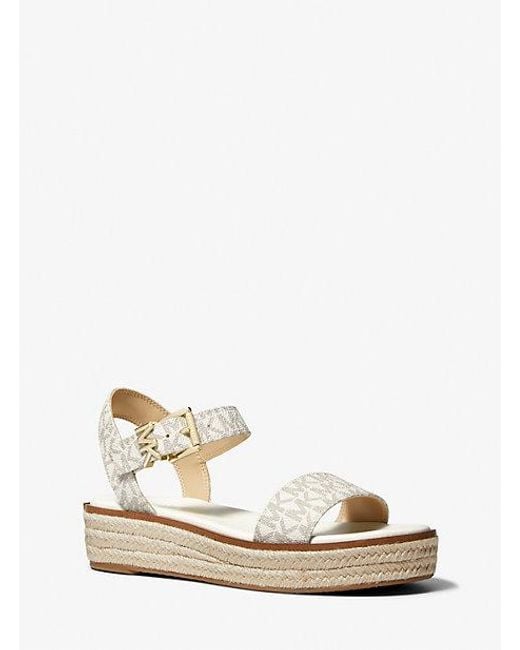Michael Kors Natural Richie Logo Platform Espadrille Sandal