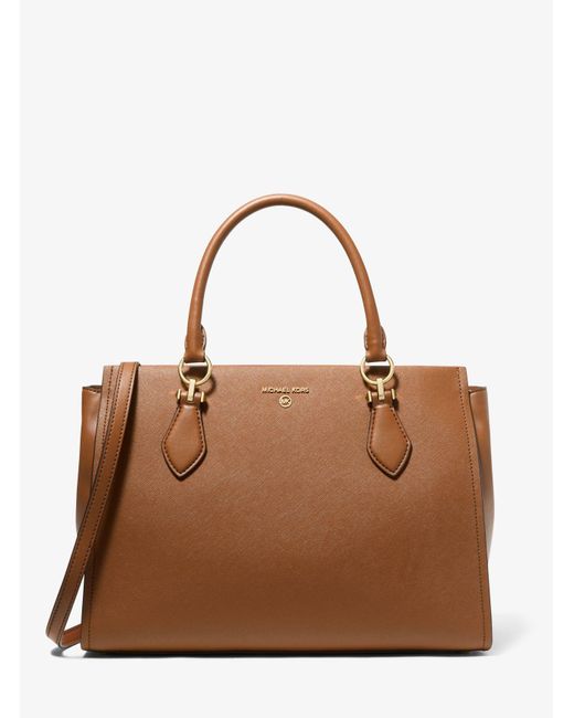 Michael Kors Brown Marilyn Large Saffiano Leather Satchel