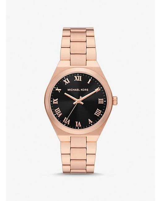 Michael Kors Pink Mk7392 - Lennox Three-hand Rose Gold-tone Stainless Steel Watch