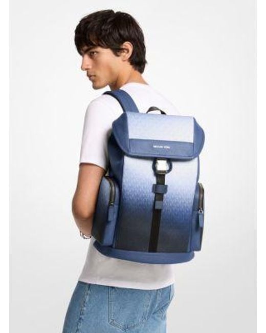Michael Kors Blue Cooper Medium Ombré Signature Logo City Backpack for men