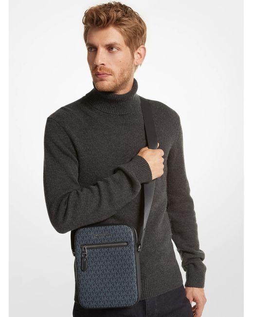 Michael Kors Blue Varick Logo Flight Bag for men