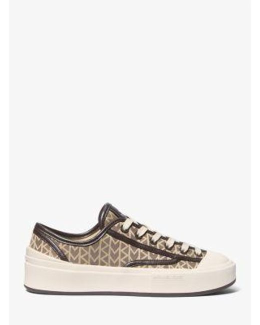 Michael Kors White Jude Mk2000 Logo Jacquard Trainers