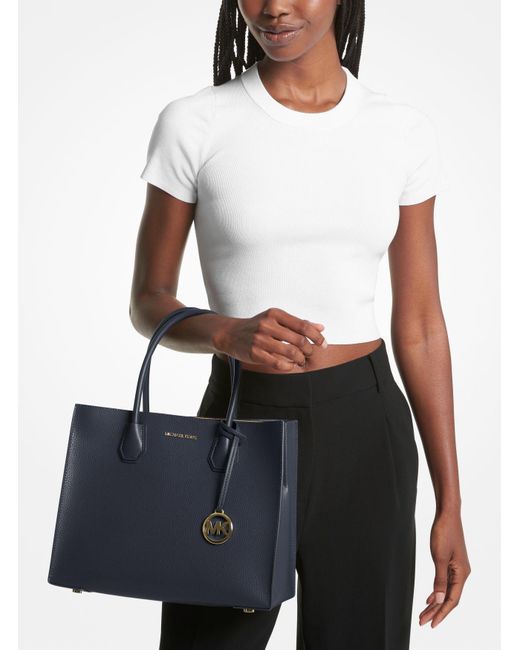 Michael kors mercer 2025 pebbled leather tote