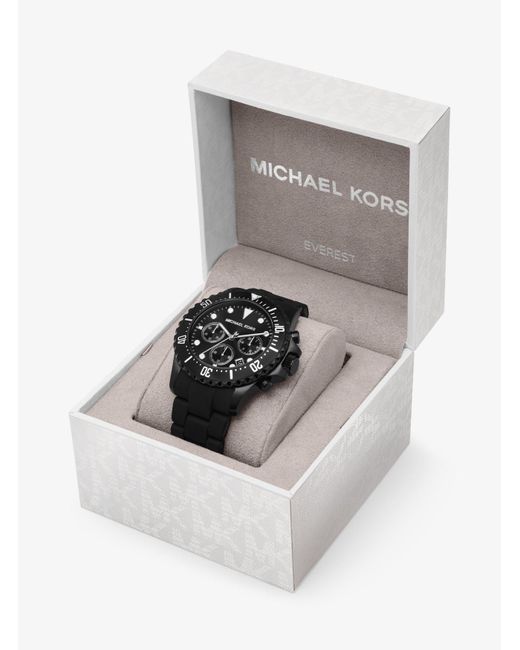 Michael Kors Übergroße Armbanduhr Everest In Schwarz Mit Silikonarmband in  Schwarz | Lyst DE