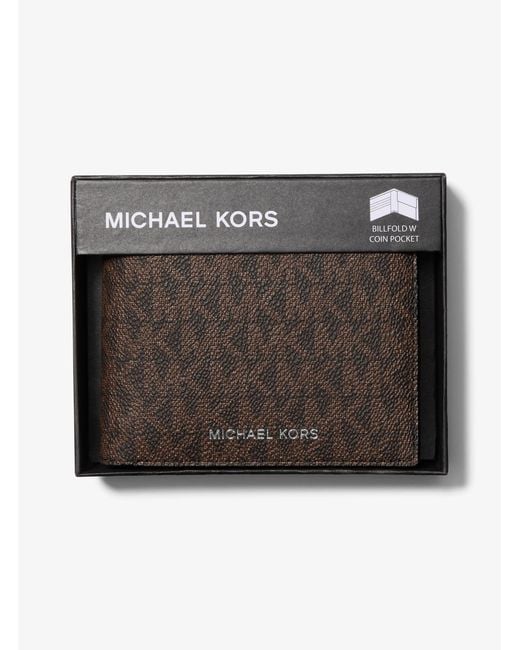 Michael Kors White Greyson Logo Billfold Wallet With Coin Pocket for men