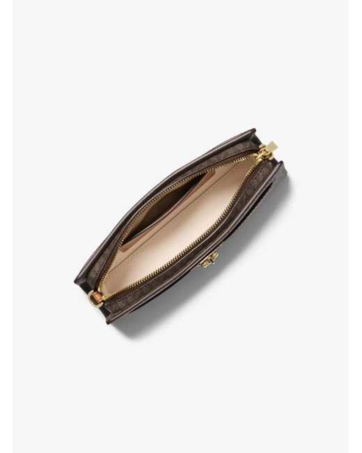 MICHAEL Michael Kors Brown Mk Hamilton Moderne Extra-Small Signature Logo Convertible Crossbody Bag