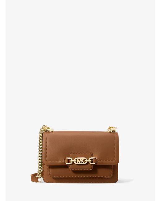 Borsa a tracolla Heather extra-small in pelle di Michael Kors in Brown