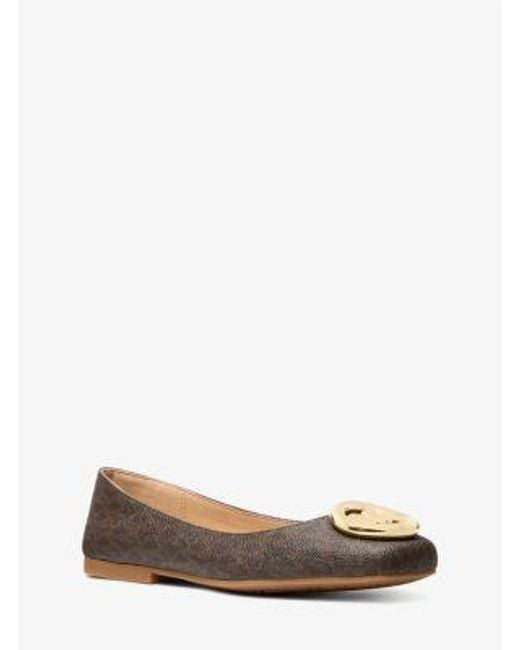 Michael Kors White Mk Milan Suede Ballet Flat