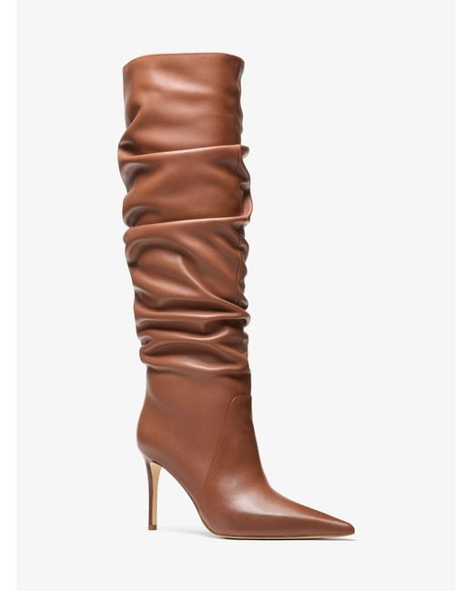 MICHAEL Michael Kors Brown Mk Dawn Leather Boot