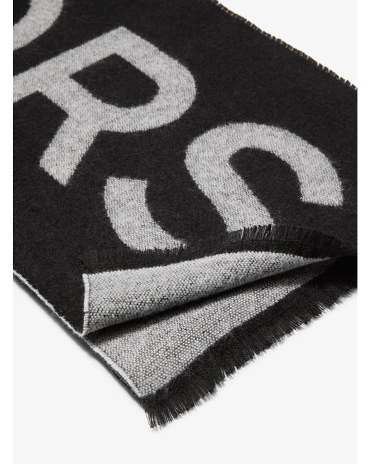 Michael Kors Black Oversized Logo Knit Scarf for men