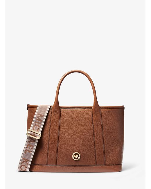 MICHAEL Michael Kors Brown Luisa Medium Pebbled Leather Tote Bag