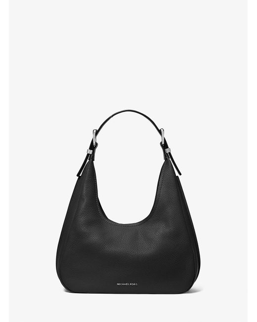 MICHAEL Michael Kors Black Nolita Small Pebbled Leather Hobo Shoulder Bag