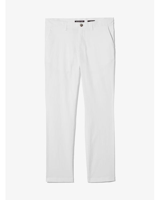 Pantalón chino slim-fit de mezcla de algodón Michael Kors de hombre de color White