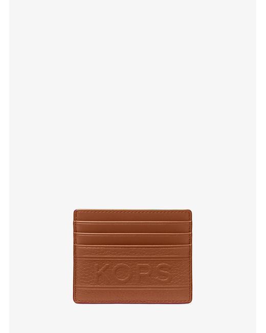 Michael Kors White Mk Hudson Embossed Pebbled Leather Tall Card Case for men