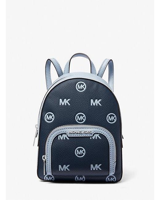 Michael Kors Blue Jaycee Extra-small Logo Debossed Convertible Backpack