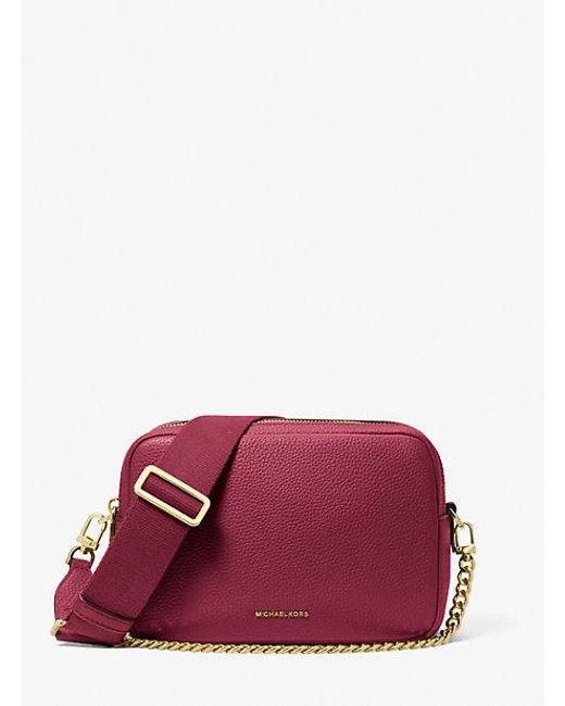 MICHAEL Michael Kors Purple Mk Bryant Medium Pebbled Leather Camera Crossbody Bag