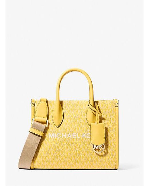 Michael Kors Yellow Mirella Small Signature Logo Crossbody Bag