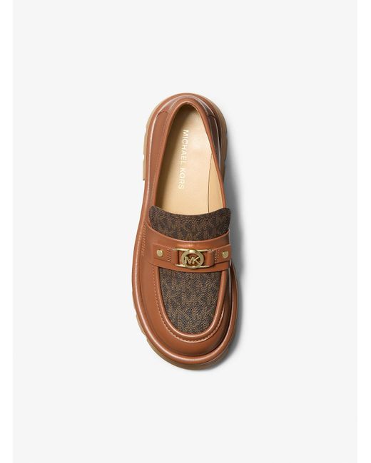 Mk Mocassin Mandy En Cuir Avec Semelle Compensée Et Logo Signature MICHAEL Michael Kors en coloris Brown