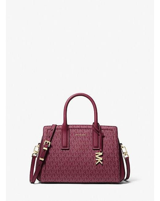 Michael Kors Purple Mk Laila Small Signature Logo Satchel