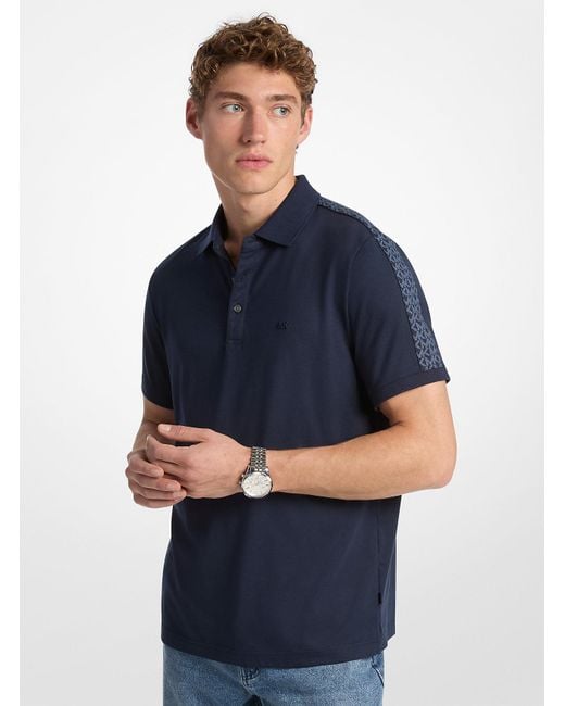Mk Polo En Coton À Logo Michael Kors pour homme en coloris Blue