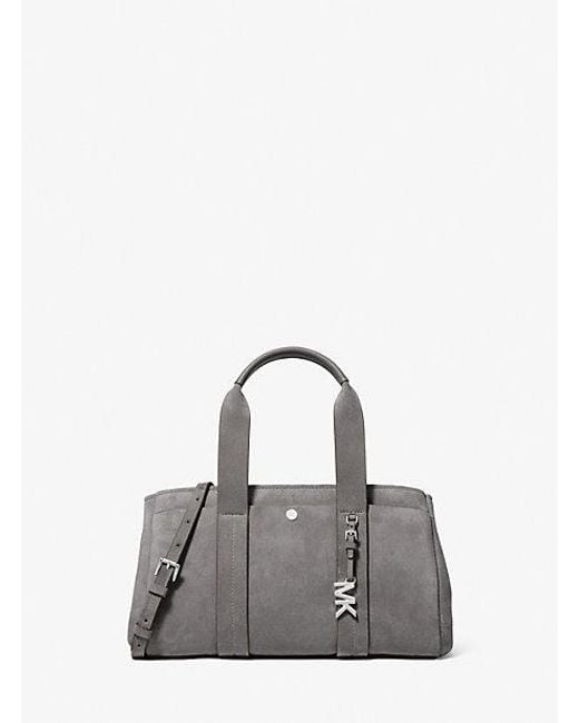 Michael Kors Gray Romee Small Suede Satchel