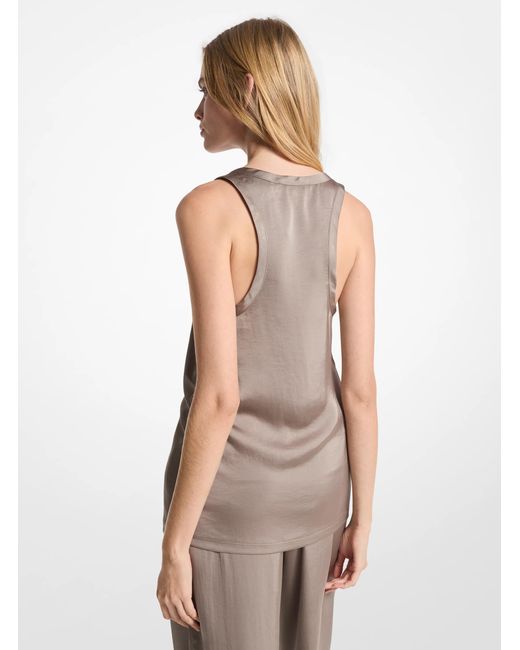 MICHAEL Michael Kors Natural Mk Satin Racerback Vest