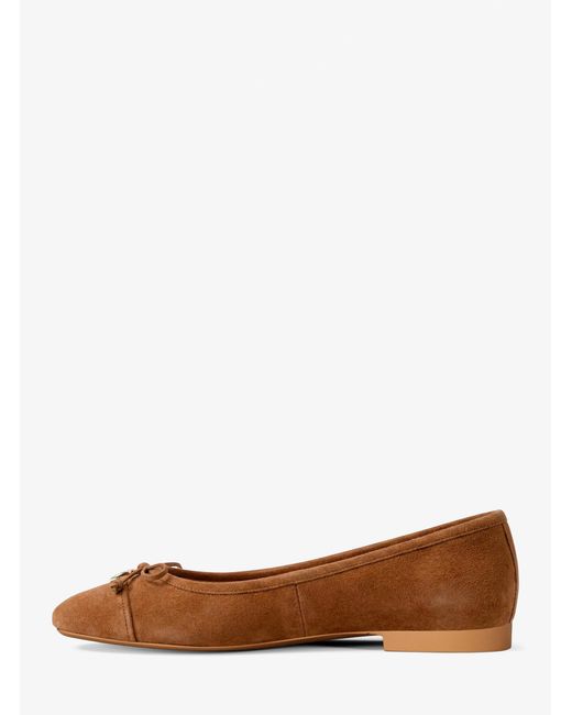 MICHAEL Michael Kors Brown Mk Piper Flex Suede Ballet Flat