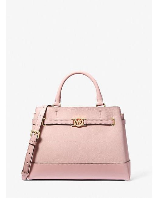 Michael Kors Pink Reed Large Pebbled Leather Satchel