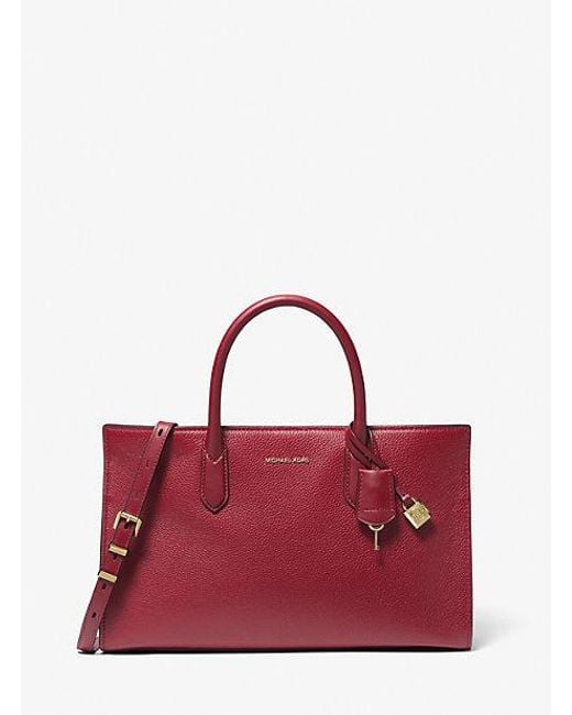 Michael kors satchel red best sale