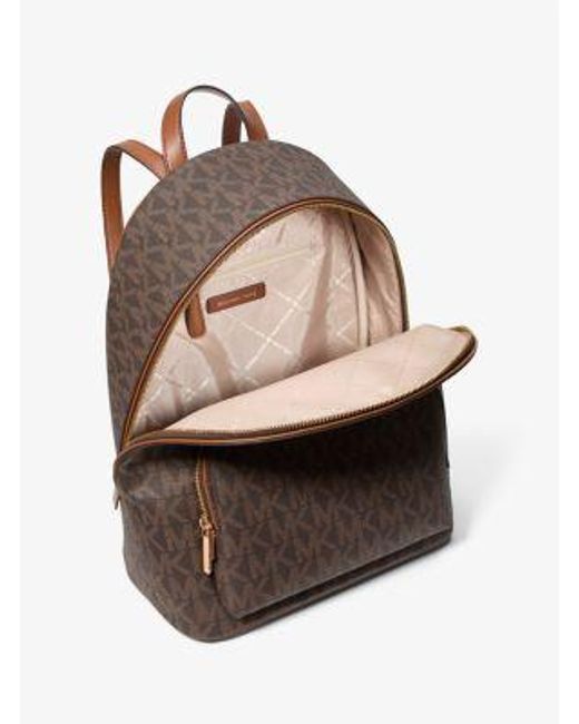Mk Zaino Connie Medio Con Stampa Logo di Michael Kors Outlet in Brown