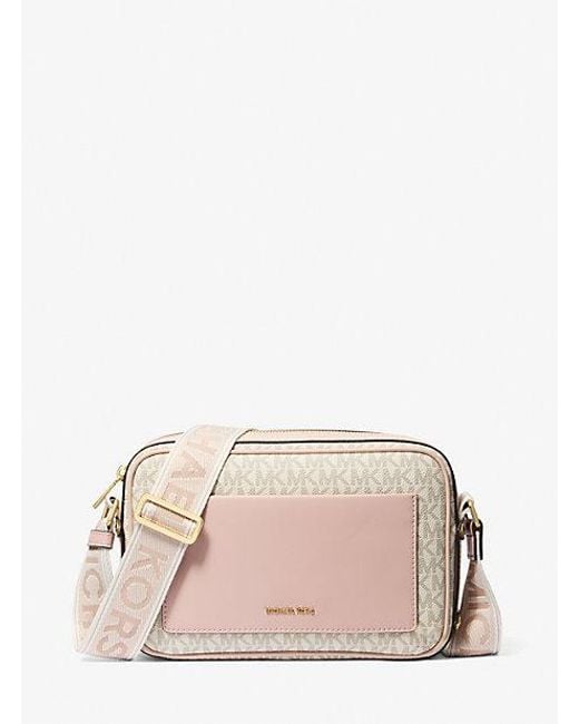Michael Kors Pink Maeve Large Signature Logo Crossbody Bag