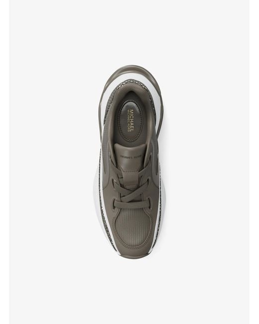 MICHAEL Michael Kors White Mk Toni Mixed-Media Trainers