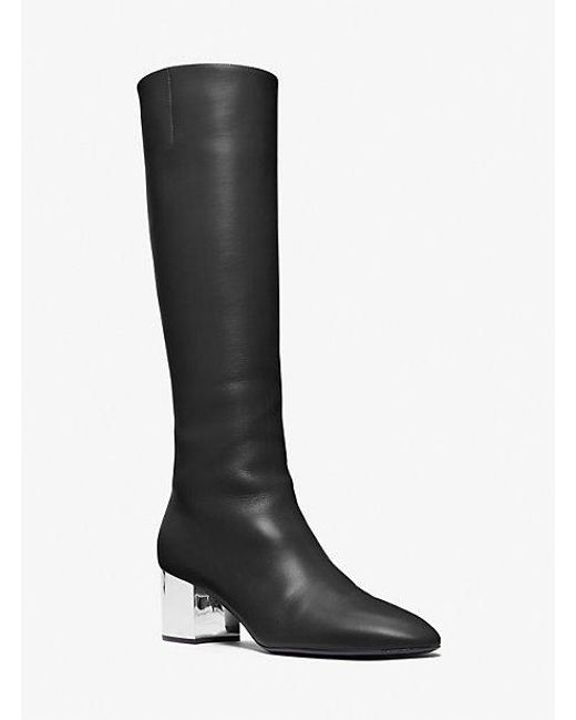 Michael Kors Black Mk Ali Leather Boot