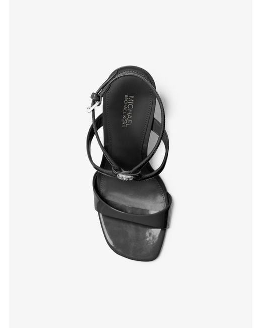Michael Kors Black Mk Amara Patent Leather Sandal