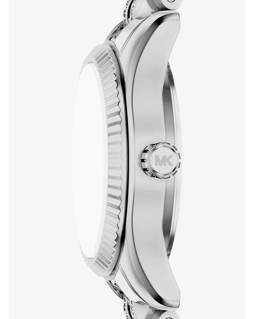 Michael Kors White Petite Lexington Pavé-Tone Watch