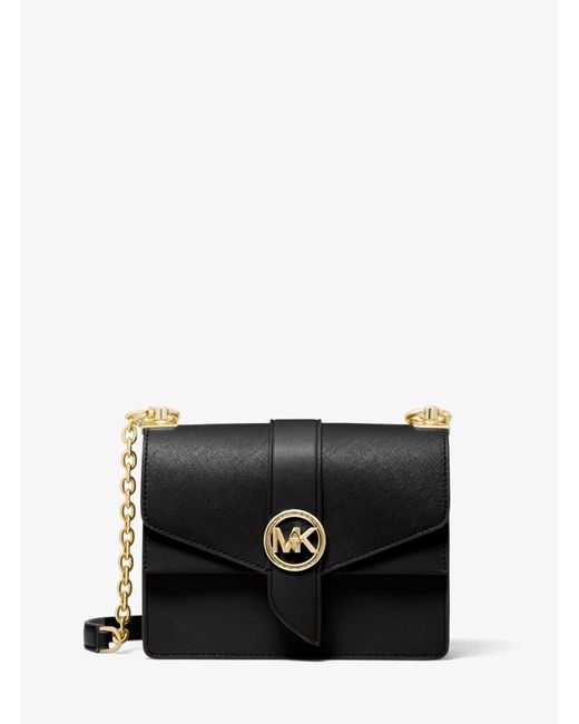 michael kors black leather purse