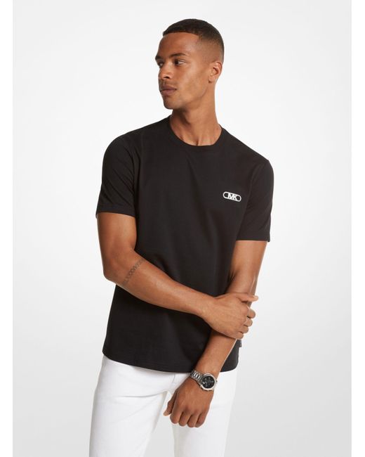 Camiseta de algodón con logotipo estilo imperio Michael Kors de hombre de color Black