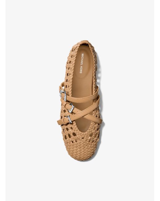 MICHAEL Michael Kors Natural Mk Indy Flex Woven Ballet Flat
