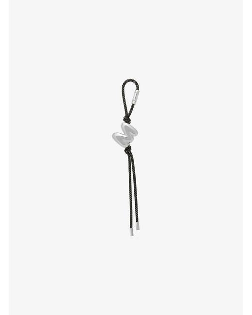 MICHAEL Michael Kors White Mk Initial-Tone And Speckled Cord Bag Charm
